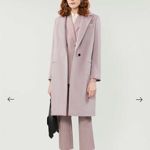 REISS Eva Wool Blend Coat In Pale Lavender